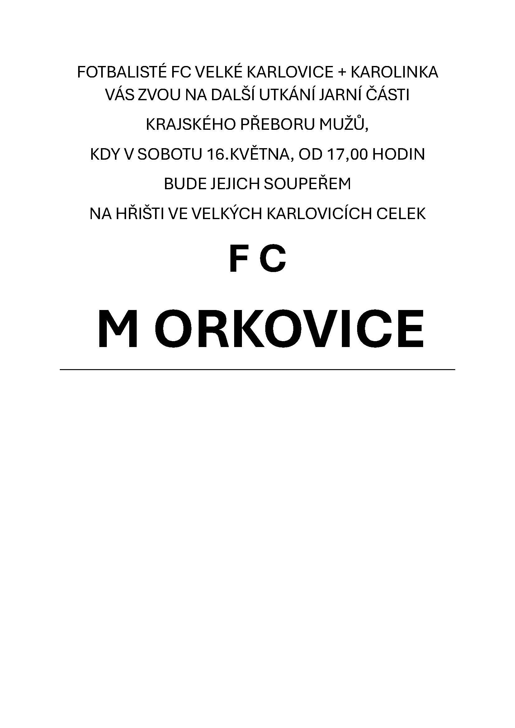 Pozvánka na fotbal