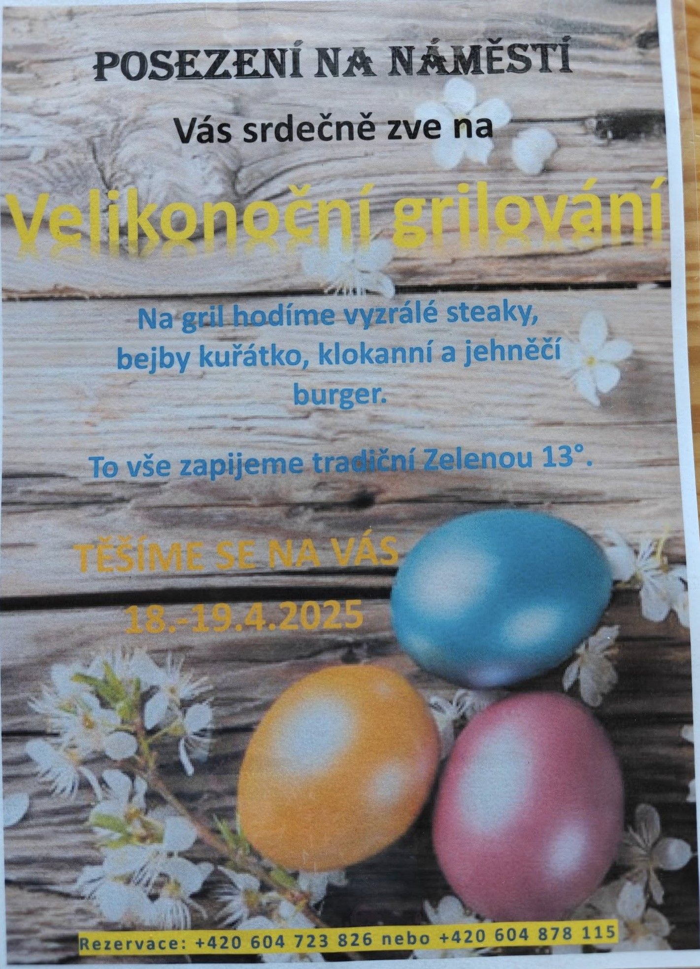 Posezení na náměstí Velikonoční grilování