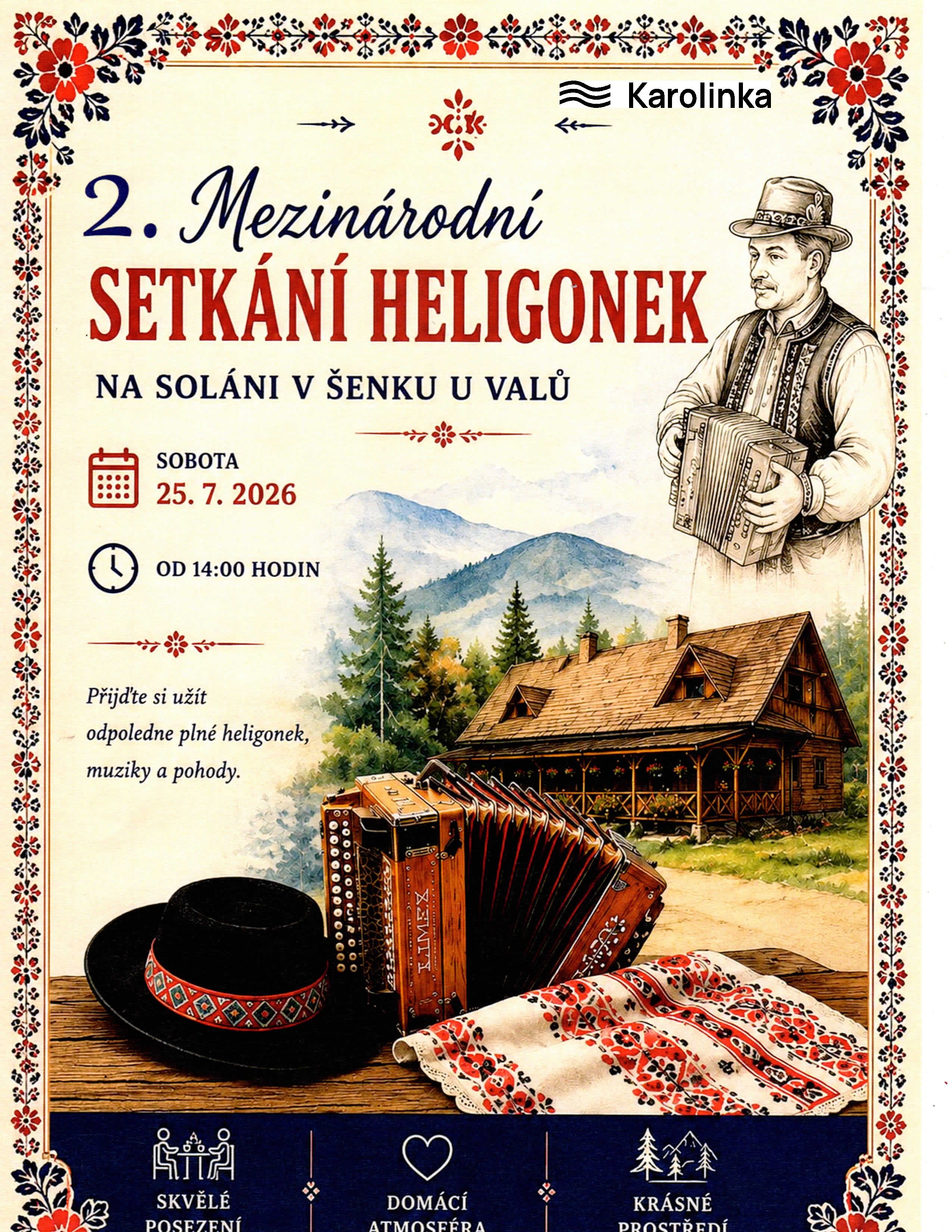2. Mezinárodní setkání heligonek na Soláni v Šenku U Valů