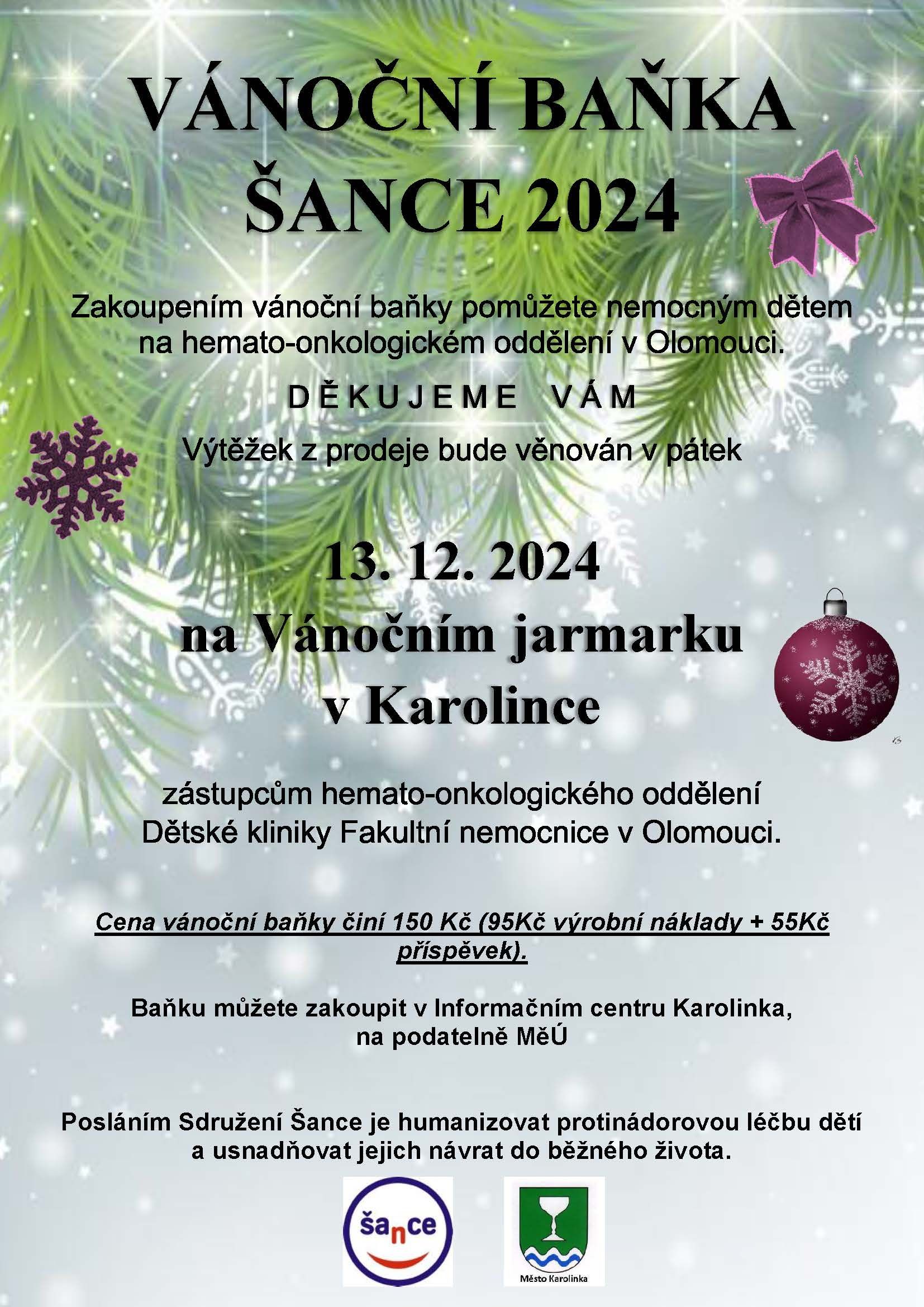 VÁNOČNÍ BAŇKA ŠANCE 2024