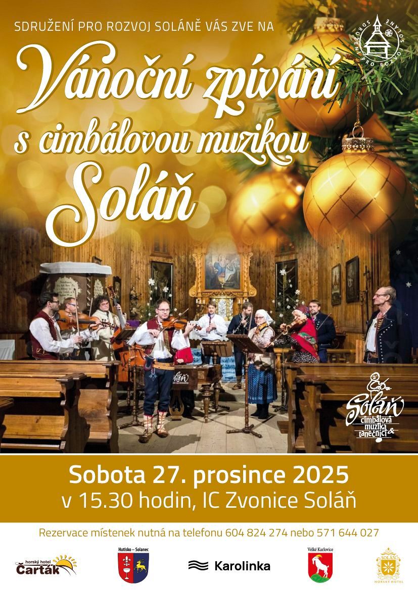 Vánoční zpívání s cimbálovou muzikou Soláň