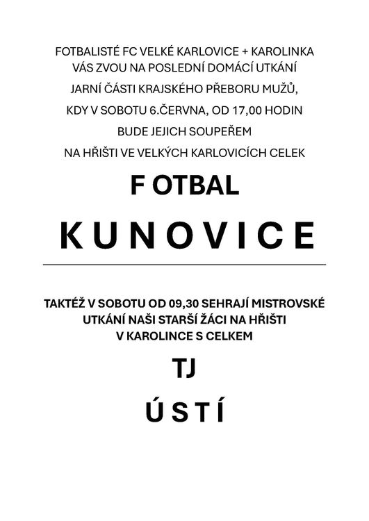 Pozvánka na fotbal