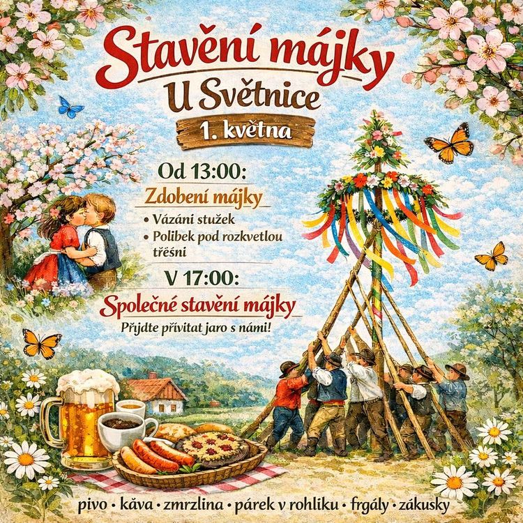 Stavění májky u Světnice