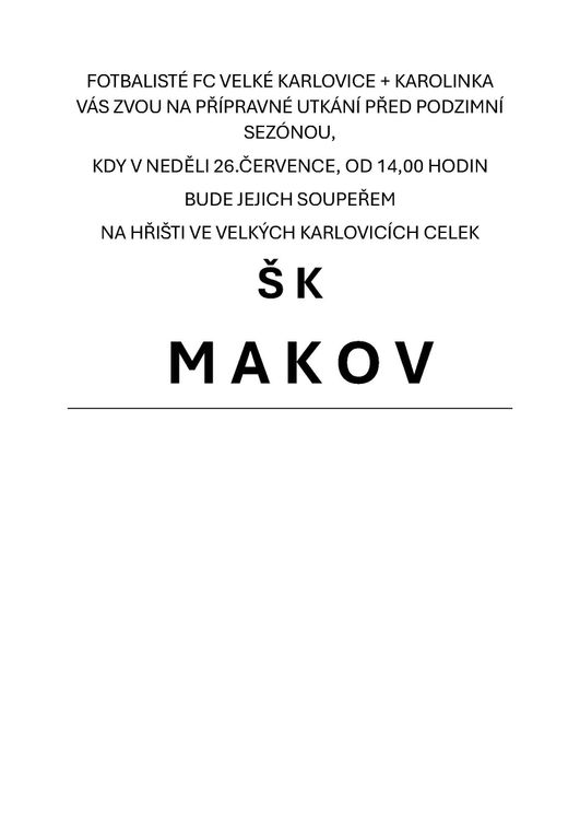 Pozvánka na fotbal