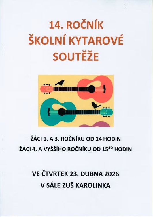 14. ročník školní kytarové soutěže