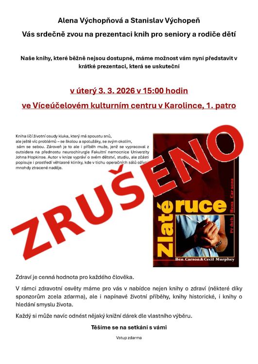 Prezentace knih pro seniory a rodiče dětí