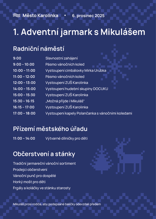 1. Adventní jarmark s Mikulášem