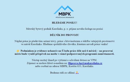 Nabídka práce v regionu