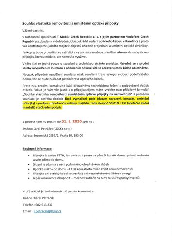 T-FIBER optická přípojka