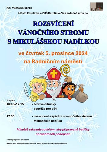 Rozsvícení vánočního stromu s Mikulášskou nadílkou